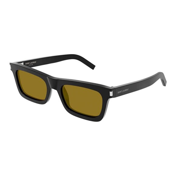 NWT SAINT LAURENT SUNGLASSES BLACK YELLOW - Picture 1 of 4